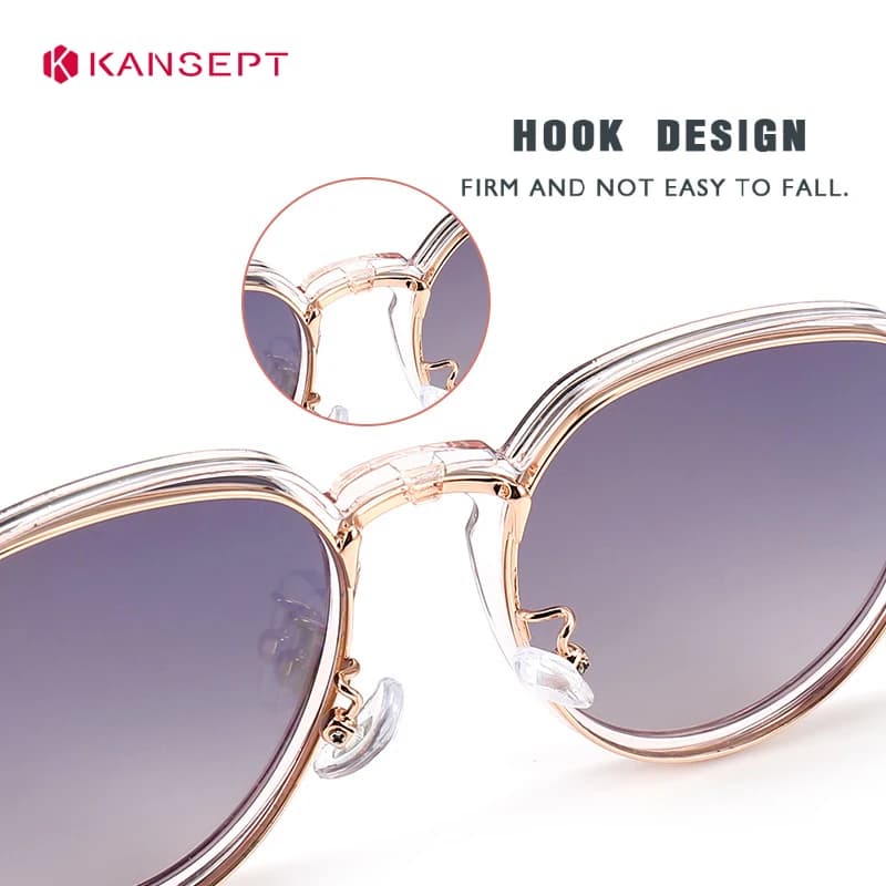 KANSEPT métal oeil de chat lunettes de soleil femmes 2022 pince magnétique couverture Vintage optiqu