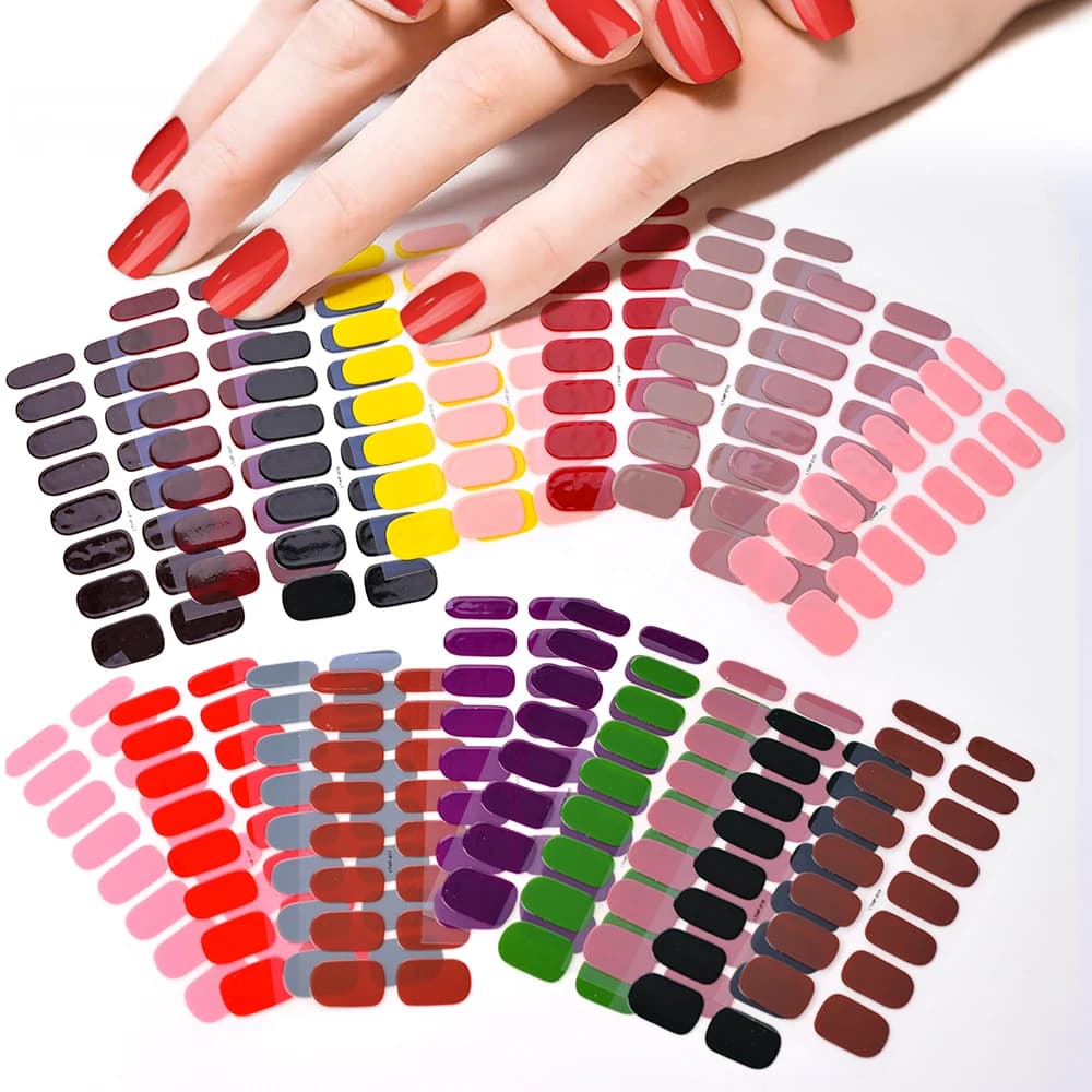 Enveloppes semi-durcies pour ongles en Gel rapide, autocollant solide pour ongles, couverture complè