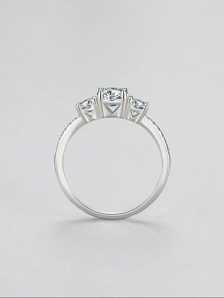 Bague ronde en argent Sterling 925 pour femmes, classique, mode, Zircon 0,5 ct, anniversaire, fiança