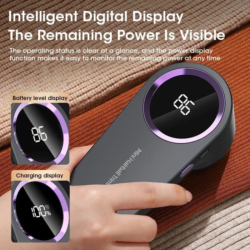 Anti-bouloches Électrique Numérique LED pour Vêtements, Rechargeable USB, Rasoir Anti-Peluches et An
