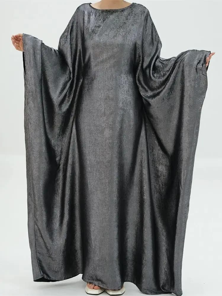 Maxi Abaya en Satin pour Femme Musulmane, Robe de Luxe Style Dubaï, Caftan Islamique Marocain, 2024