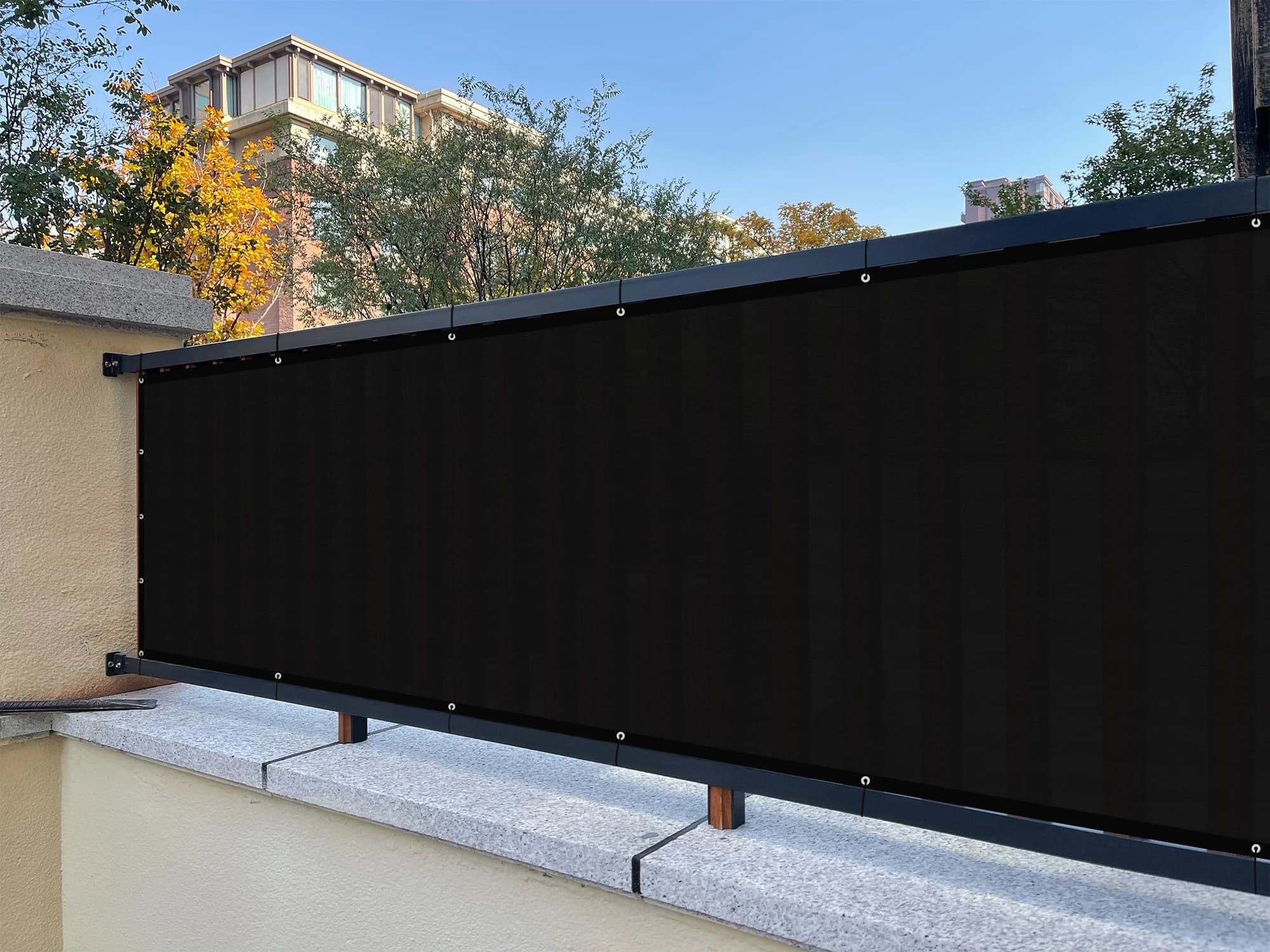 Clôture d'Intimité de 6 Pieds x 50 Pieds, Écran 90%, Ombre de Cigarage Temporaire pour Mur, Gazébo, 