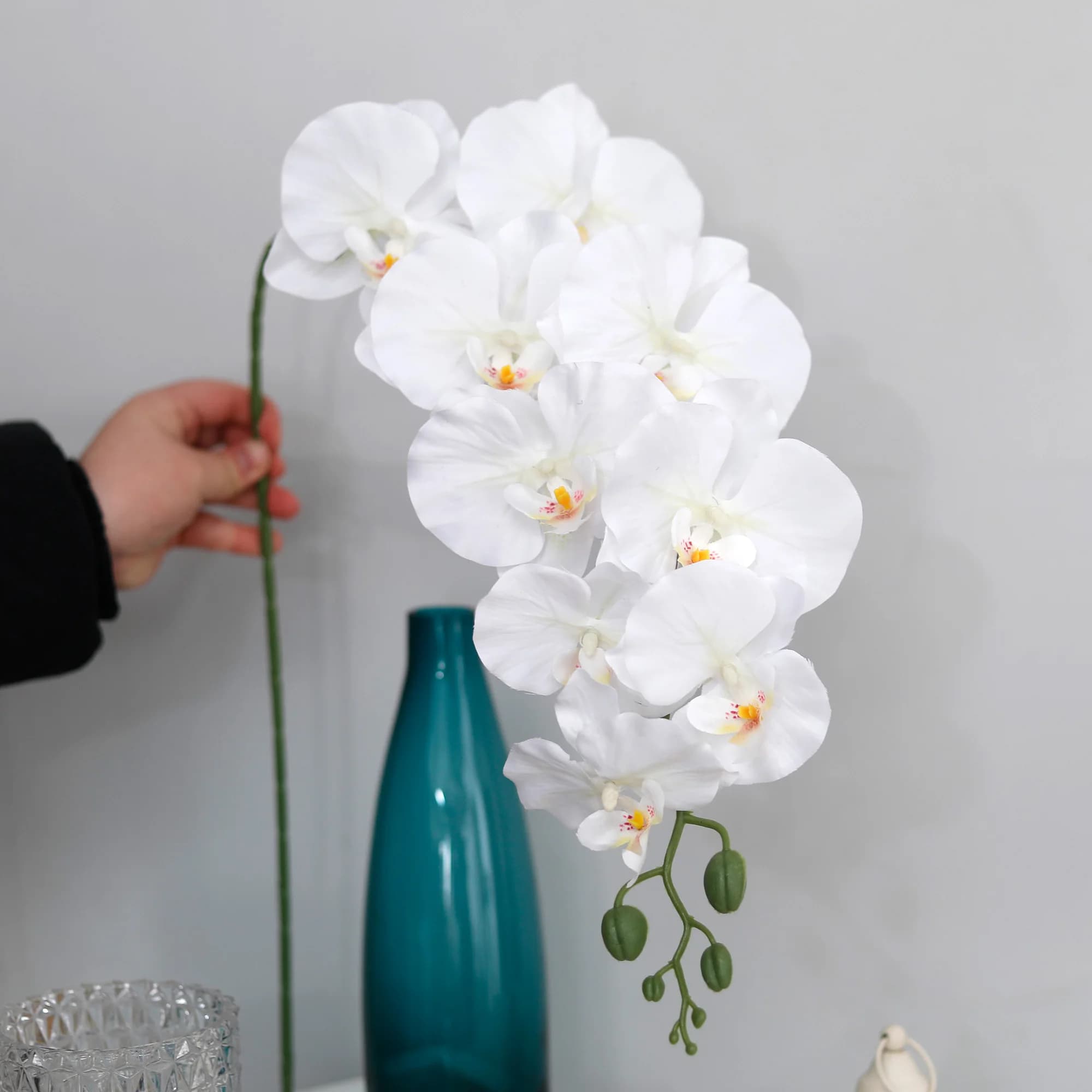 Longue branche papillon orchidées fleurs artificielles maison rideau mur décoration de mariage noël 