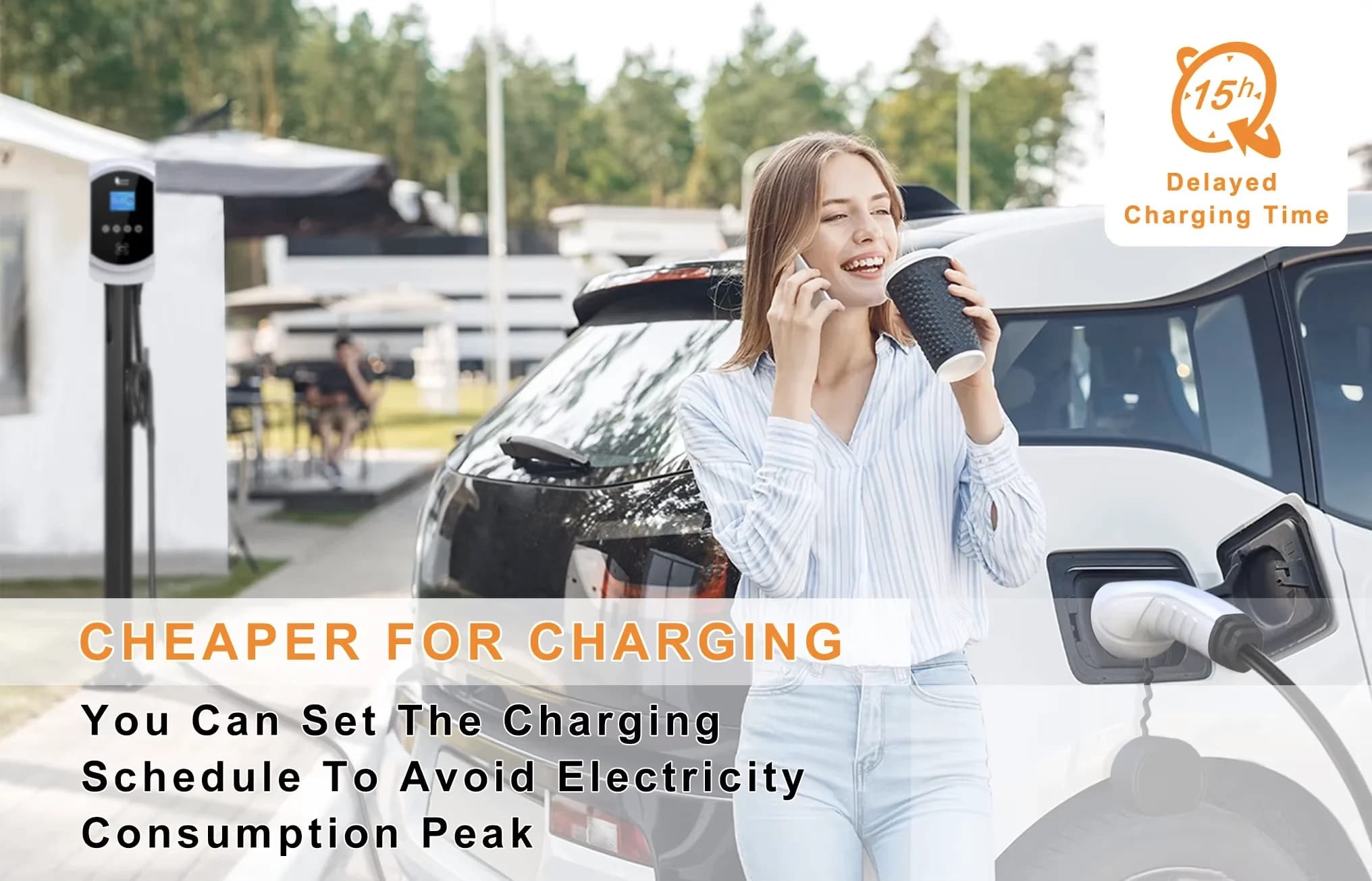 Feyree EV chargeur 32A 7.6KW véhicule électrique chargeur de voiture EVSE Wallbox 11KW 22KW 3 phases