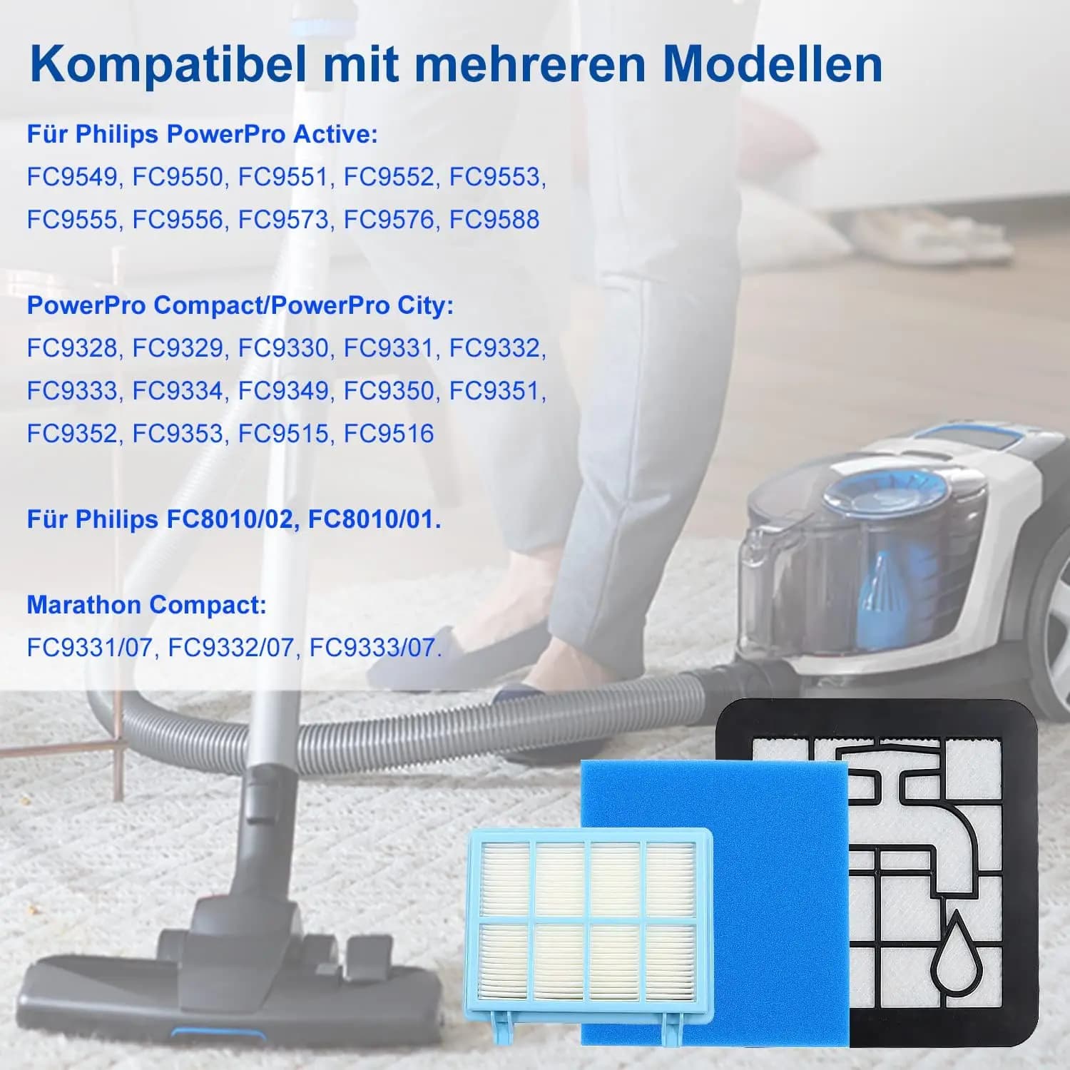 Filtre en mousse moteur pour pièces d'aspirateur compact Philips FC8010/01 FC9331/09 FC9332/09 Power