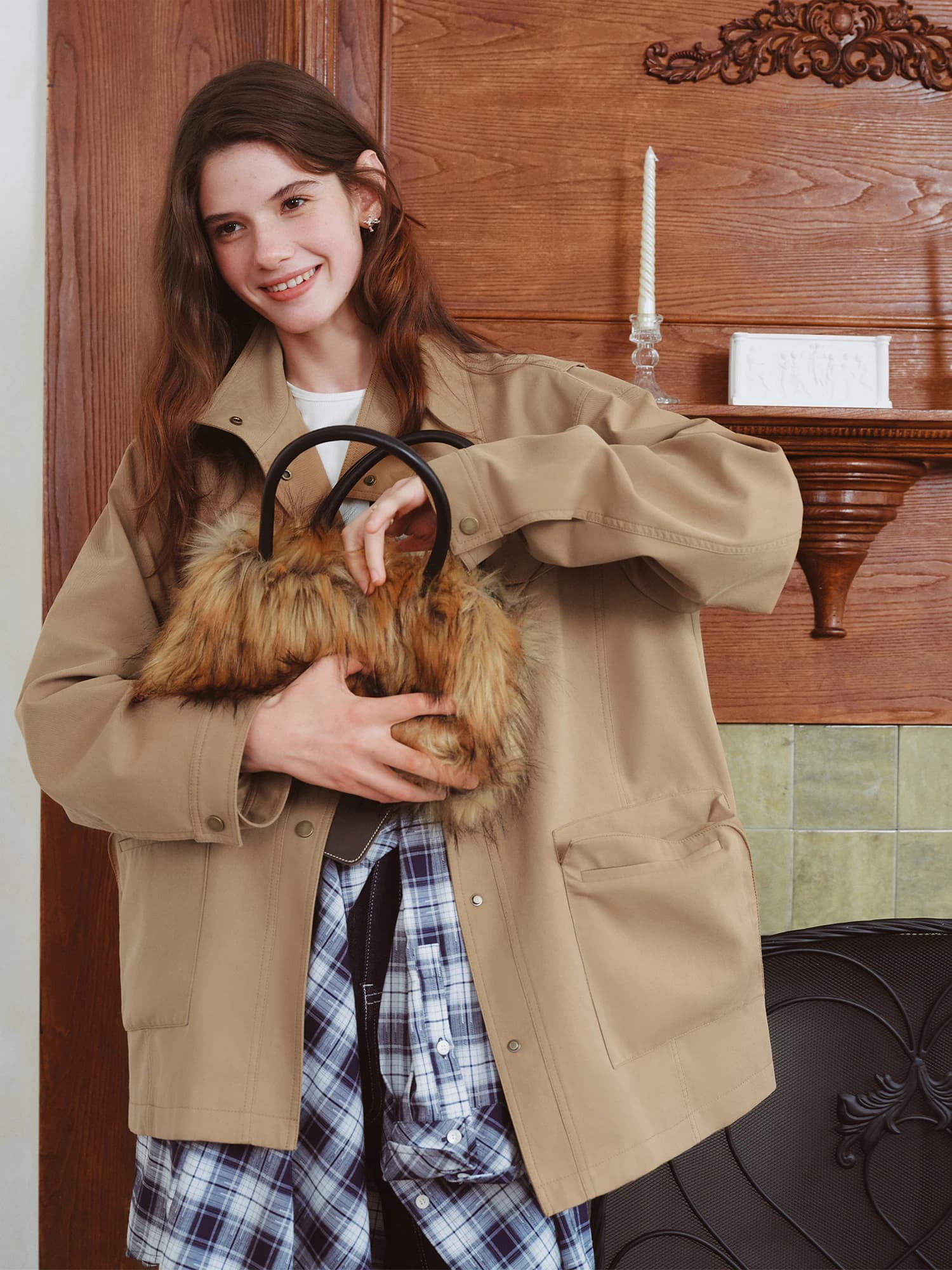 FSLE 2025 nouveau automne femmes Vintage Baren Style veste de travail surdimensionné revers manteau 