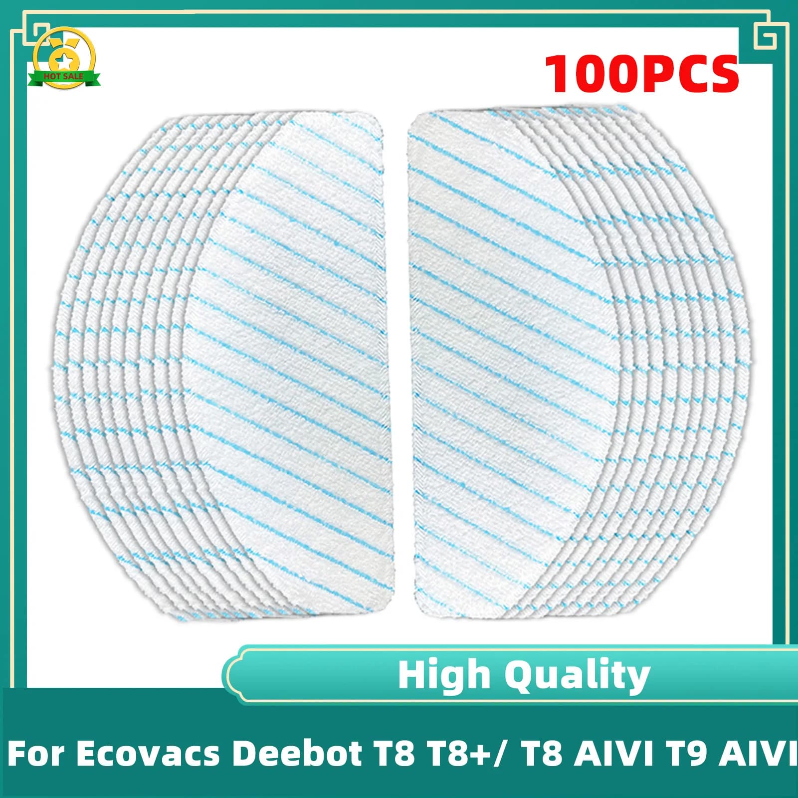 Compatible pour Ecovacs Deebot Ozmo T8 T8 +/ T8 AIVI T9 AIVI / N8 Pro/ N8 Pro + accessoires tampons 