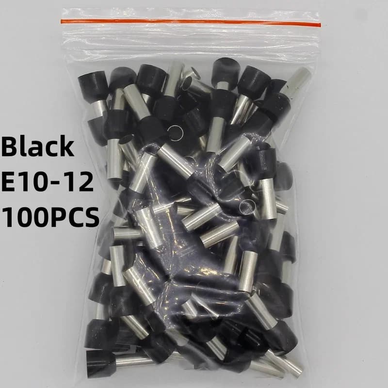 100 pièces/paquet E10-12 bornes isolées isolantes pour Tube 10MM2 connecteur de fil de câble connect