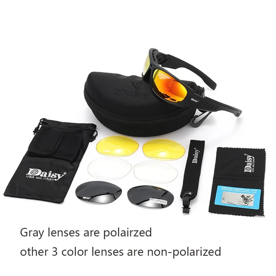 Destroy AndrC6-Lunettes de soleil polarisées militaires pour hommes, pare-balles, airsoft, lunettes 