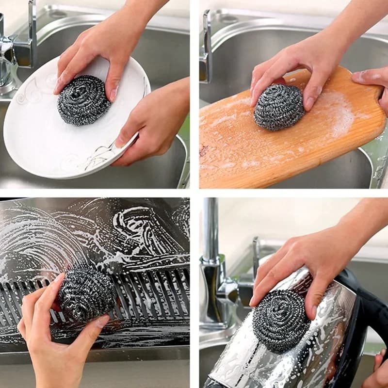 Brosse à boule métallique en acier inoxydable 50/1x, pour la vaisselle, les Pots, les poêles, le net
