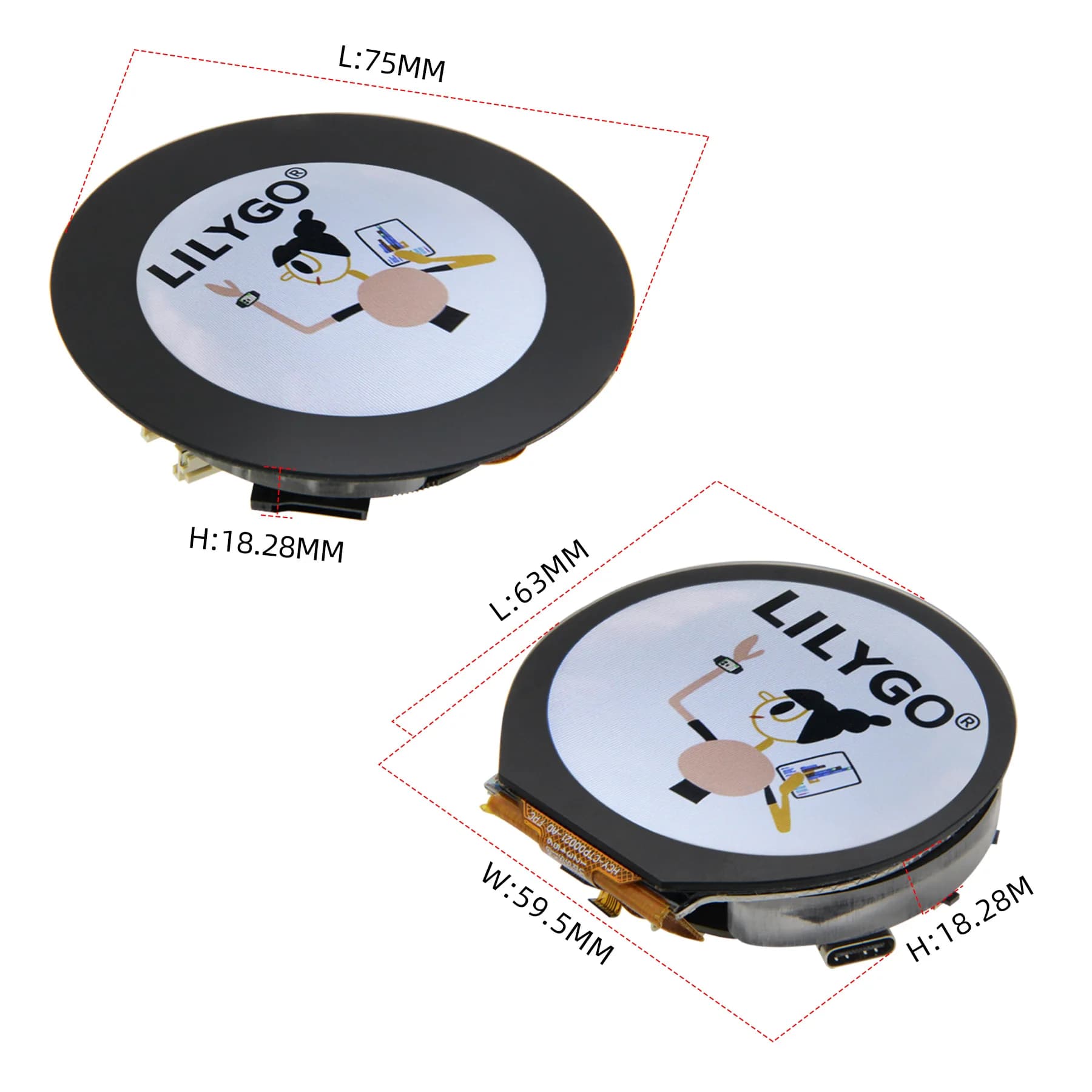LILYGO® T-RGB ESP32-S3 Carte de développement ST7701S, écran tactile LCD rond T-RGB, ESP32-S3, 2.1, 