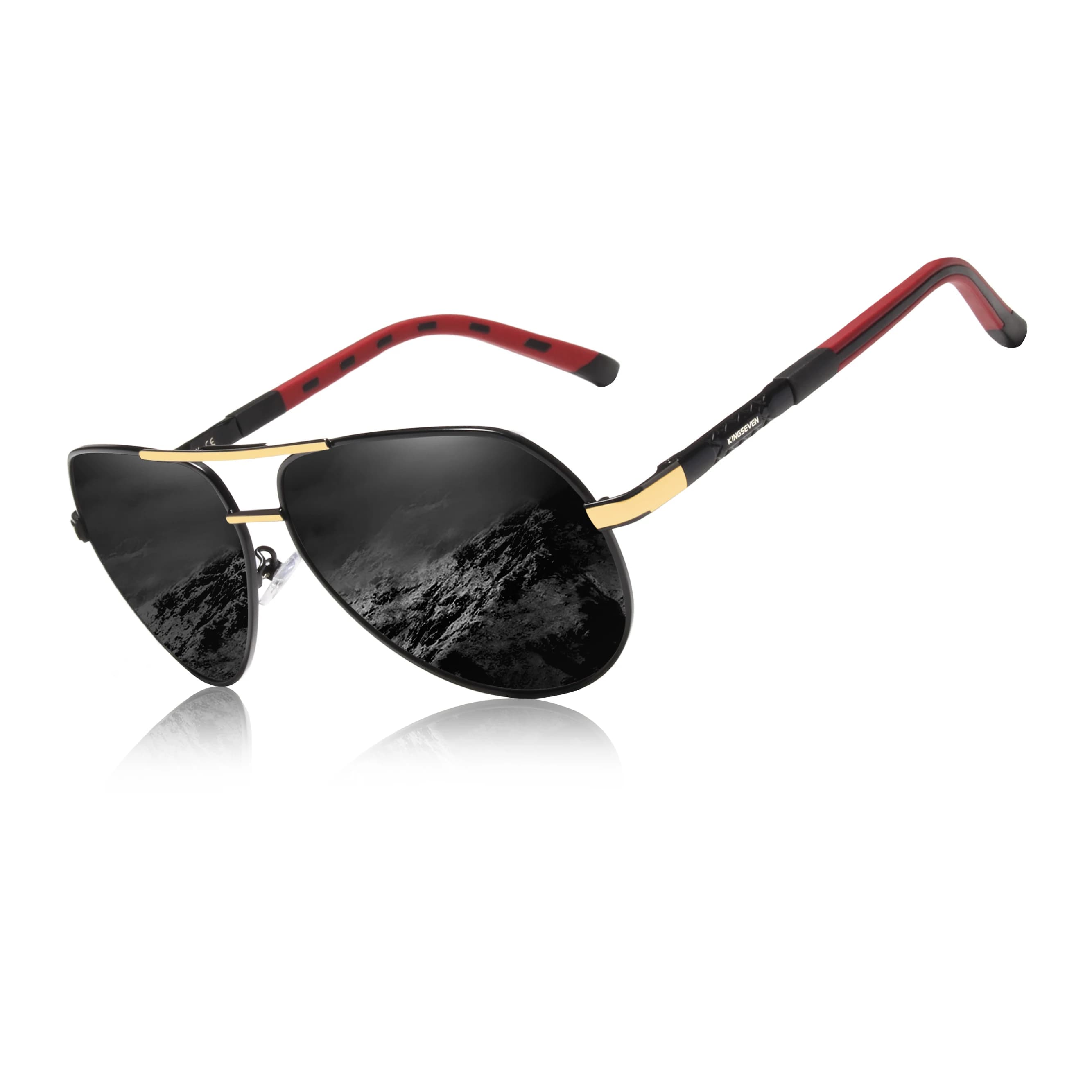 KINGSEVEN Original classique pilote hommes lunettes de soleil polarisées UV400 luxe rétro conduite l