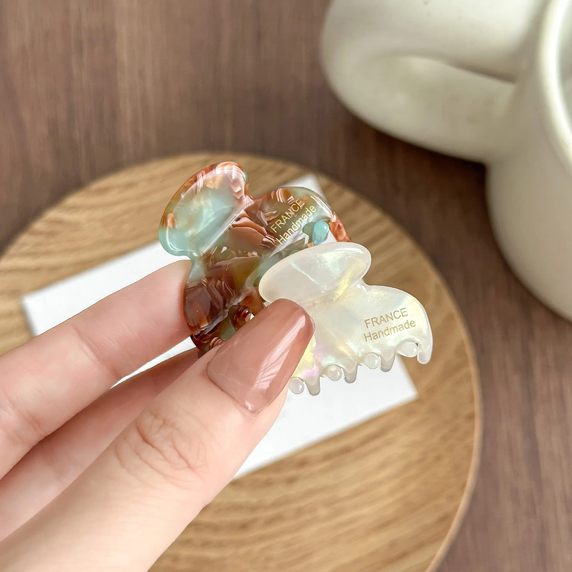 Pince à cheveux léopard en acétate français, 3.5CM, petite taille, Style doux, pince requin, accesso