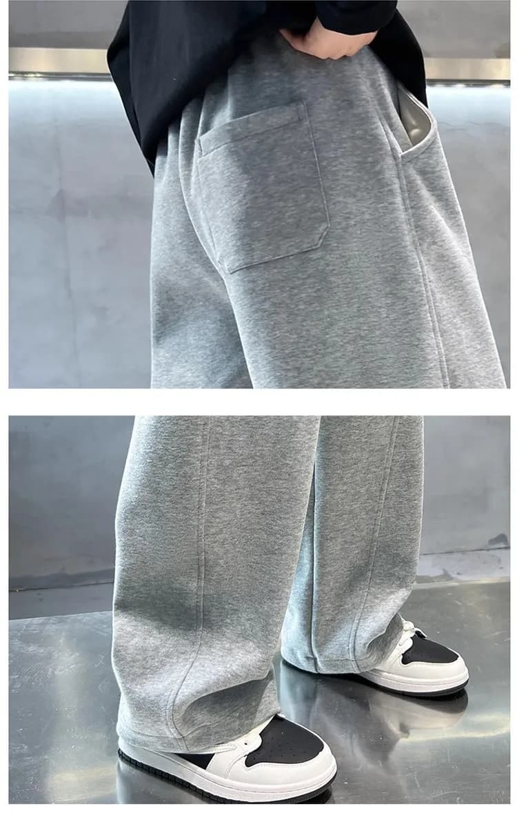 Nouveau pantalon décontracté pour enfants Printemps 2026 – Pantalon de survêtement noir à taille éla