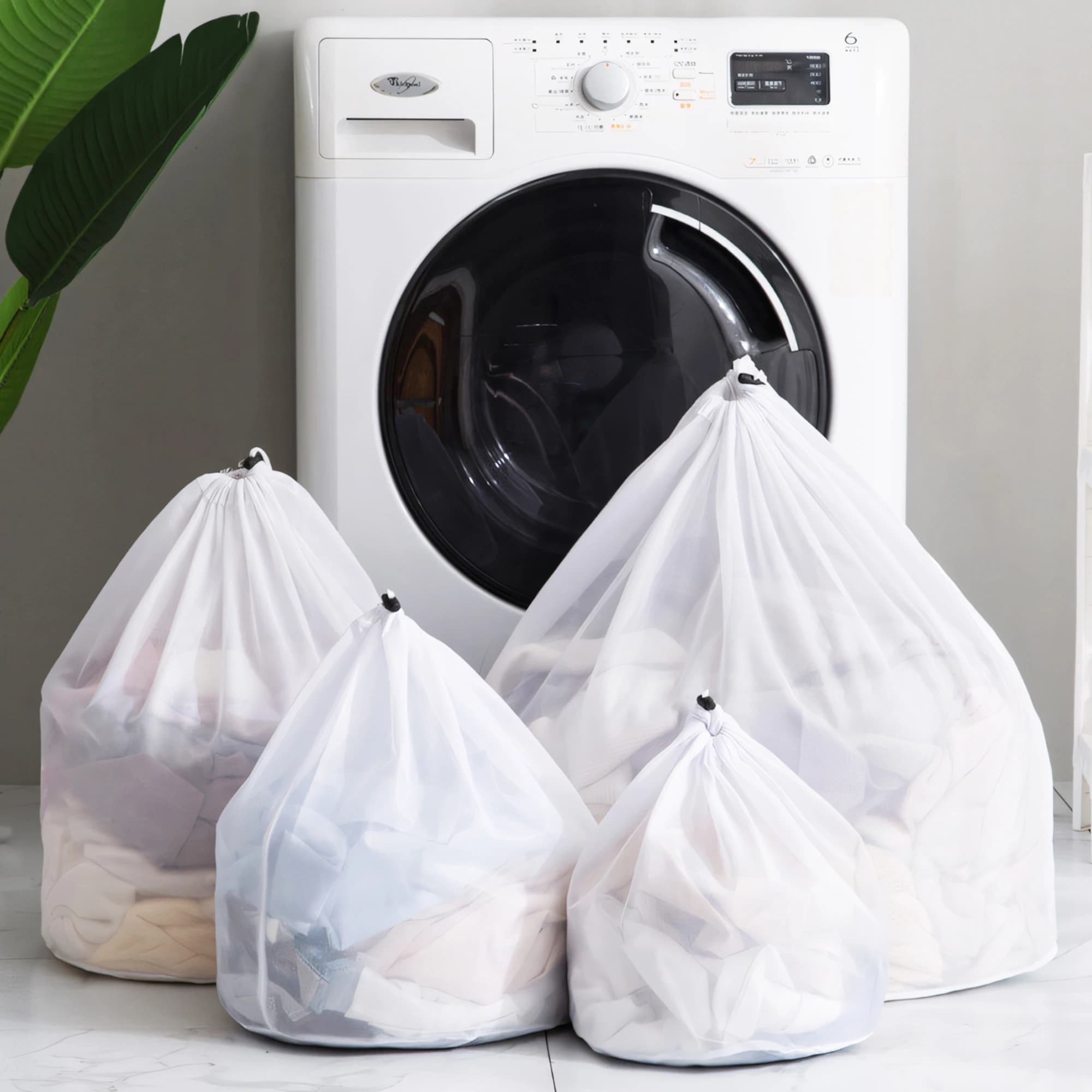 Sac à linge en maille – lavable en machine, pour voyage et linge, avec fermeture à cordon pour chemi
