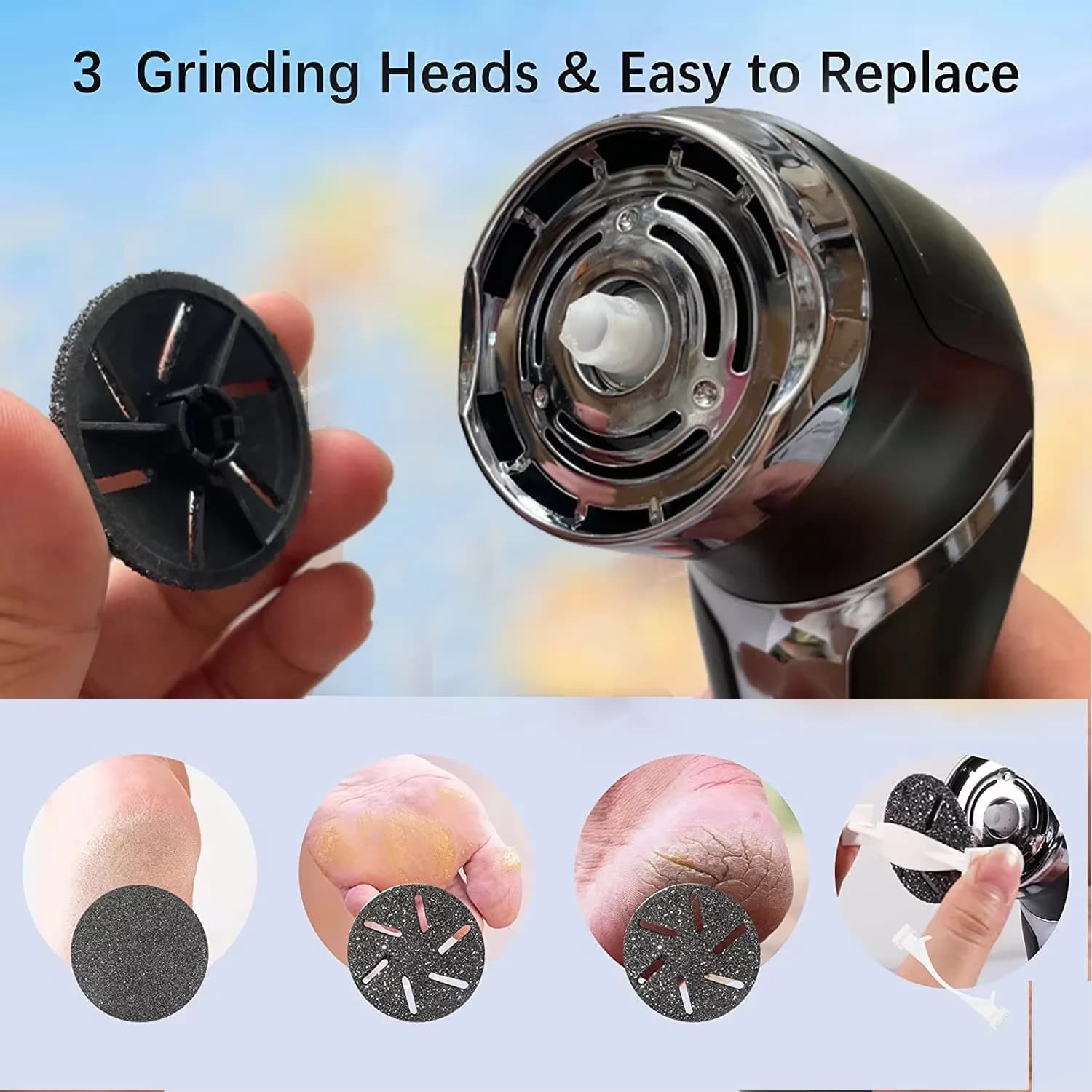 Tête de rechange pour lime à pied électronique, outil de pédicure, limes à ongles, rouleau de meulag