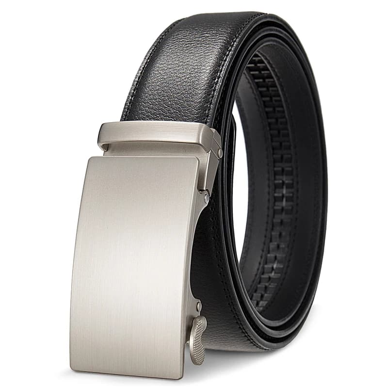 Ceinture décontractée en cuir véritable de haute qualité pour hommes, ceintures à boucle automatique