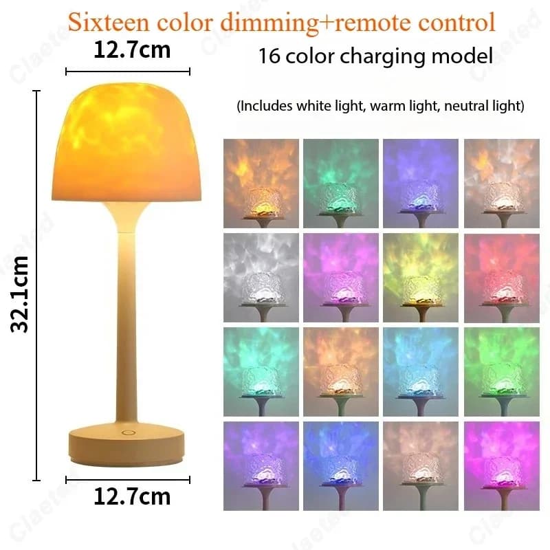 Lampe de Table champignon avec Projection d'ondulation d'eau, lumières d'ambiance, hôtel, Bar, chamb
