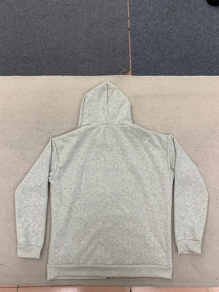 Automne/hiver léopard gris Double face sweat à capuche avec fermeture éclair hommes décontracté haut