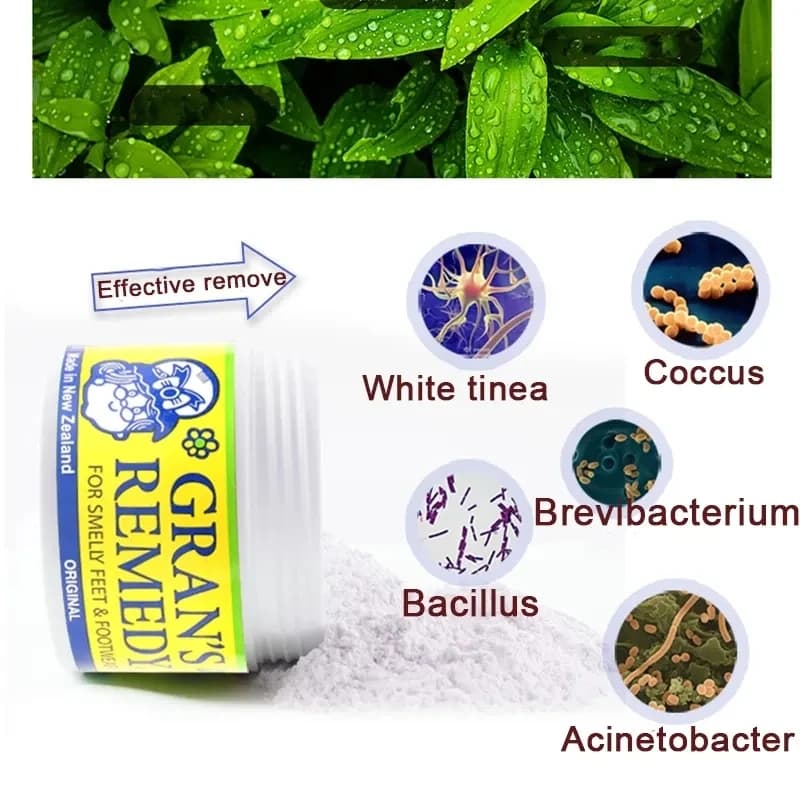 Grans Remedy-Poudre naturelle pour les pieds, 3 pièces, pour homme, femme, enfant, éblla sueur, acti