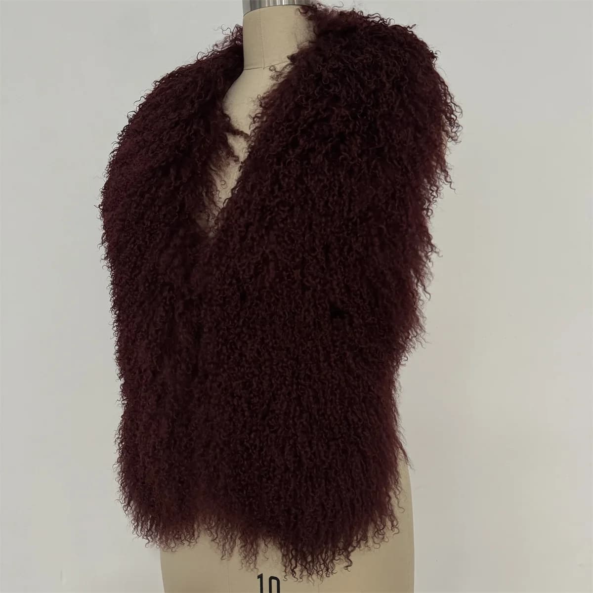 Gilets à col en V profond pour femmes, veste dos nu, haut moelleux, manteau à licou en fourrure mong