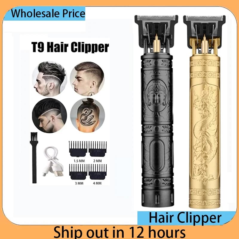 Tondeuse à cheveux vintage T9 pour hommes, machine de découpe de cheveux portable, rasoir à charge r