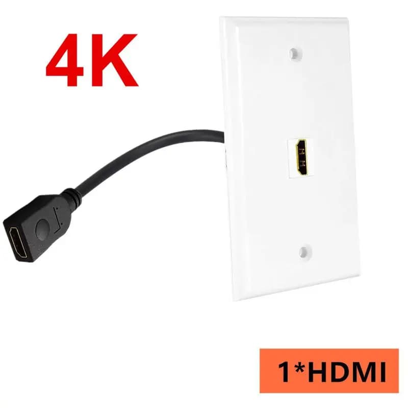 Panneau de prise femelle à femelle Compatible HDMI, 1/2/3/4/6 Ports HD 4K 8K, prise murale, sans sou
