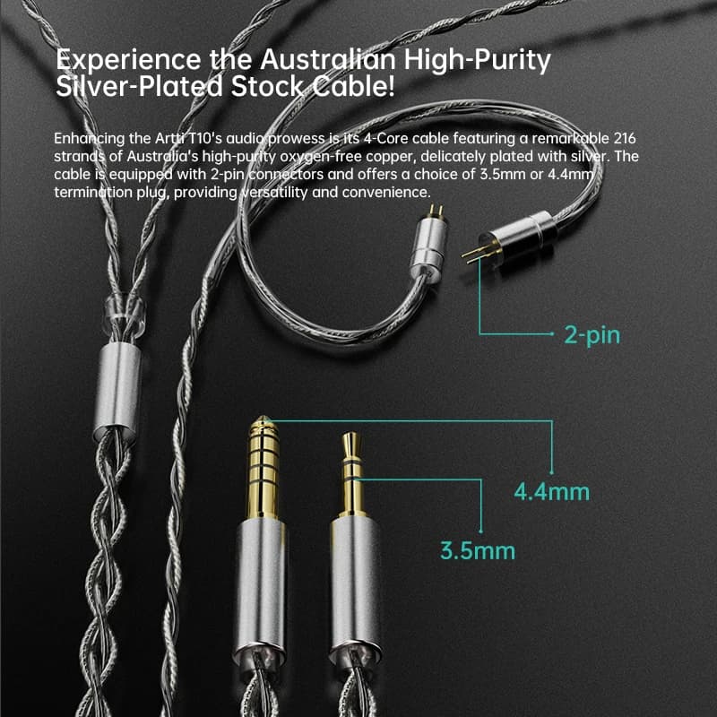 ARTTI-Écouteurs filaires intra-auriculaires HiFi IEM T10, moniteurs 0.78mm, 2 broches, connecteur 3.