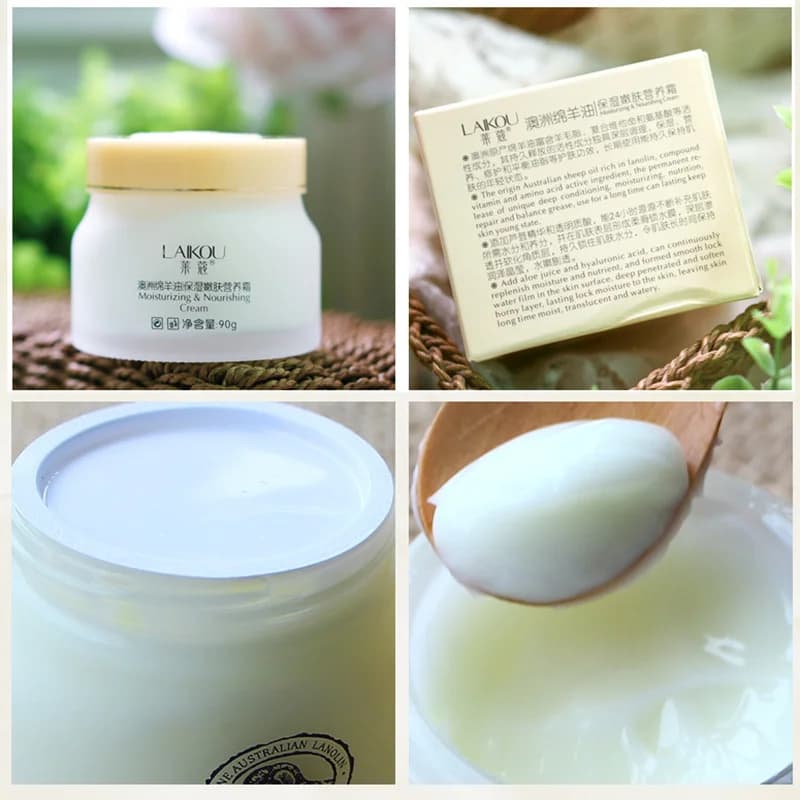 LAIKOU crème visage collagène hydratant pour le visage crème à l'huile de mouton lanoline peau hydra