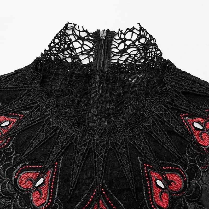 PUNK RAVE femmes exquise gothique nuit flétrie vigne araignée motif maille robe manches évasées Sexy
