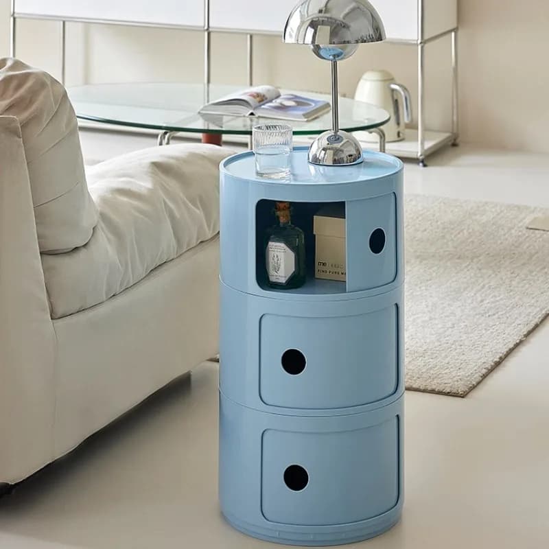 Armoire de oral et Nordique, Petite Armoire Ronde Moderne, Rangement en Plastique, Armoire Étroite, 
