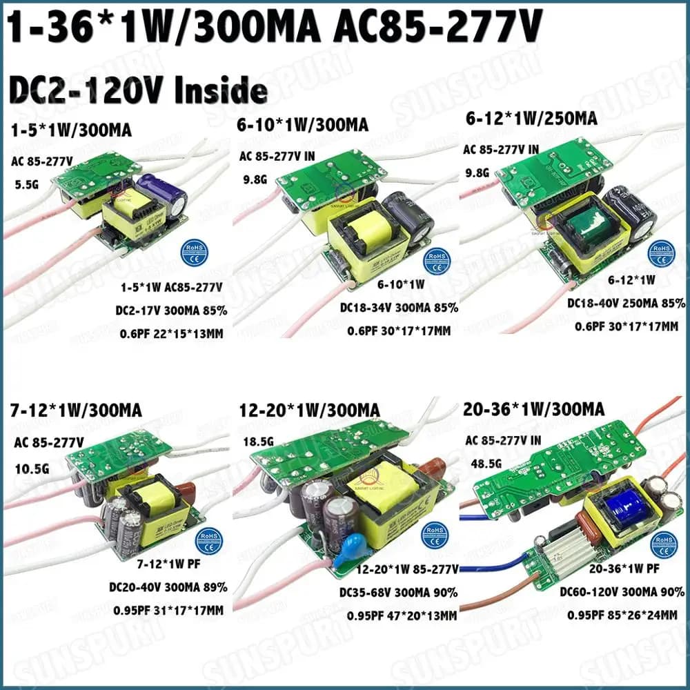 Puce d'adaptateur à courant constant IP67, pilote LED haute puissance, intérieur externe, 300MA, 450
