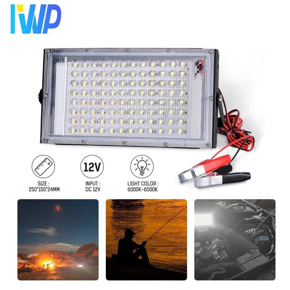 DC12V Led projecteur 50W 100W projecteur extérieur projecteur IP66 étanche réflecteur de lumière de 