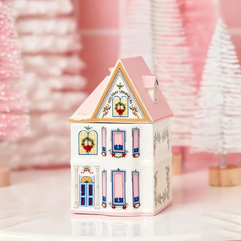 Ensemble de maison à épices de Village de vacances, Mini maisons en pain d'épices de noël, pots, déc