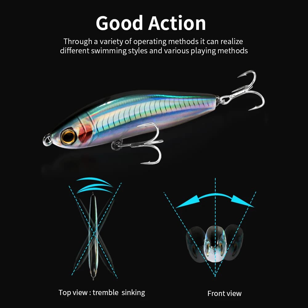 Crayon coulant 12g 24g leurre de pêche système de poids appât en Silicone triple crochet Swimbait Wo