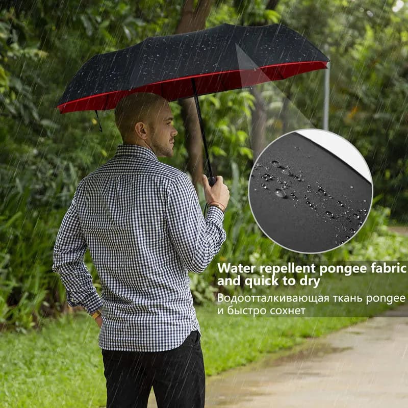 Parapluie Double couche résistant au vent, entièrement automatique, pour hommes et femmes, 10K, fort