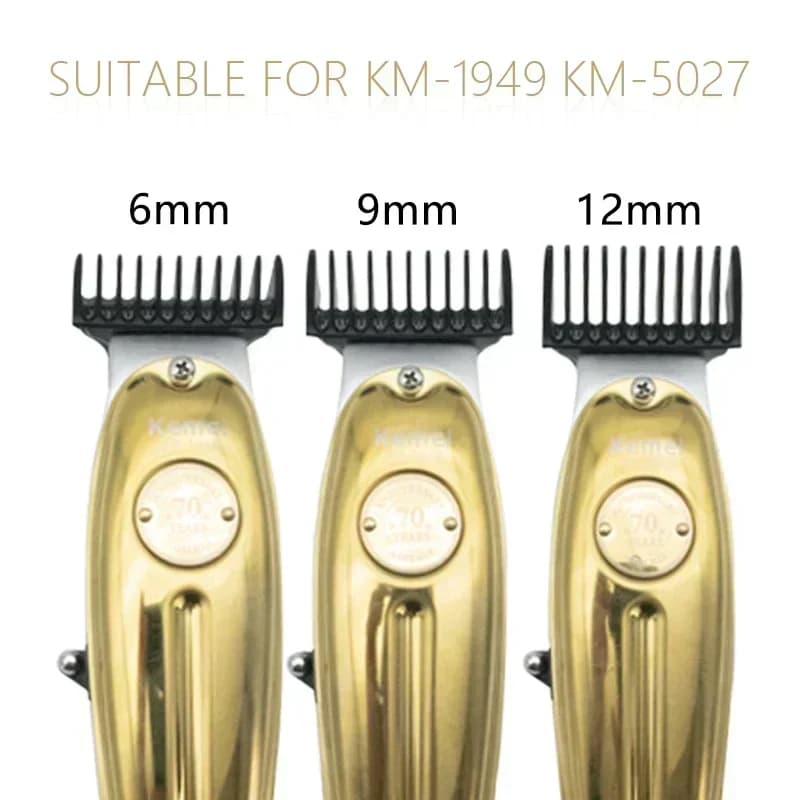 Kemei 1 2 3 6 9 12 mm tondeuse à cheveux limite peigne universel noir gardes coiffeur Guide de coupe