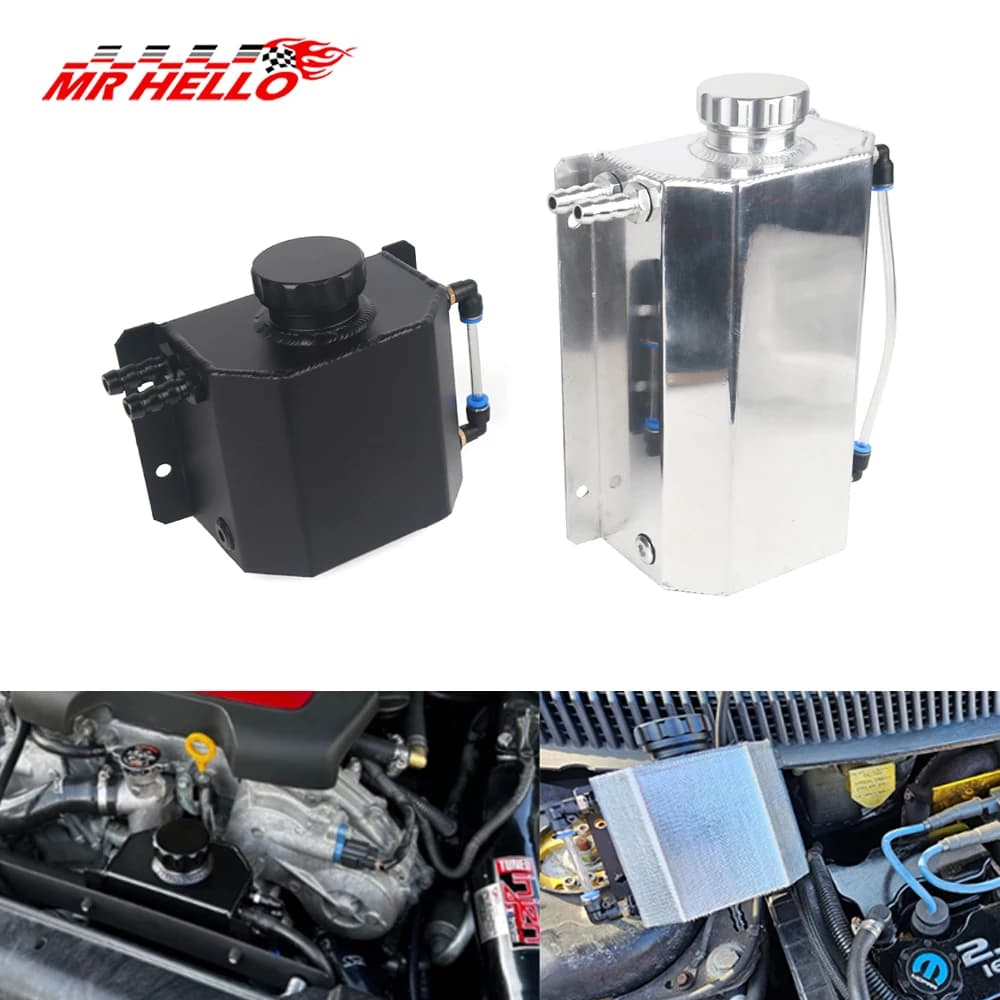 Réservoir d'huile universel en aluminium 1L/2L, réservoir de liquide de refroidissement pour moteur,