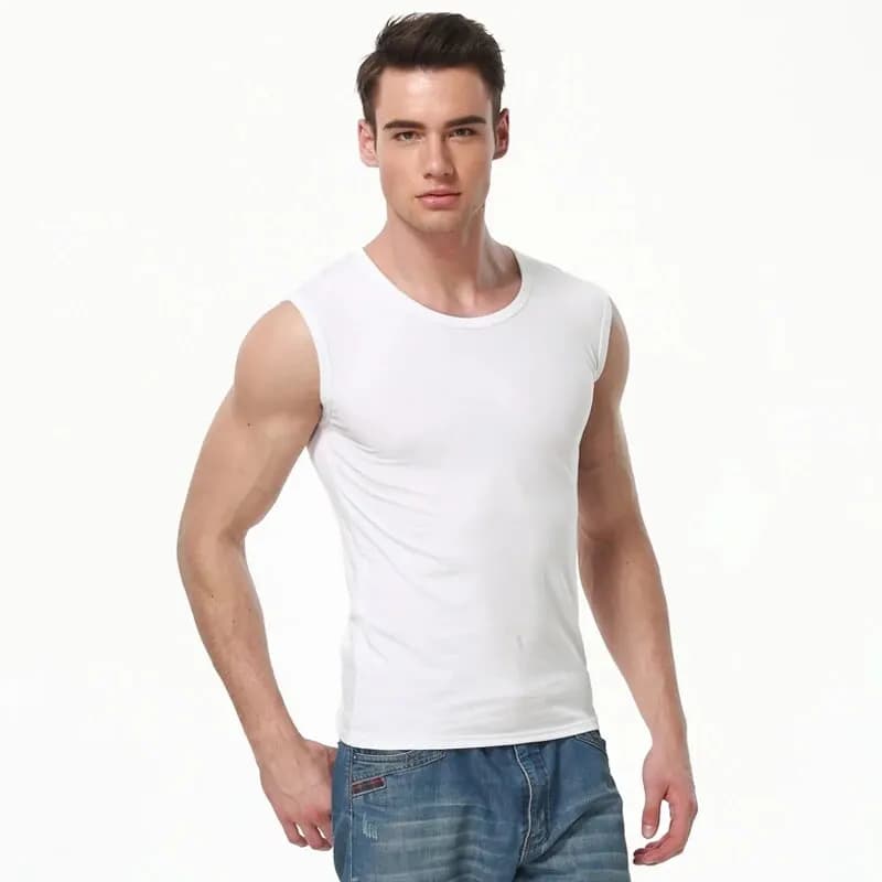 1/3/5 pièces hommes coton sans manches mince gilet jeune hommes à épaules larges sport Fitness mince