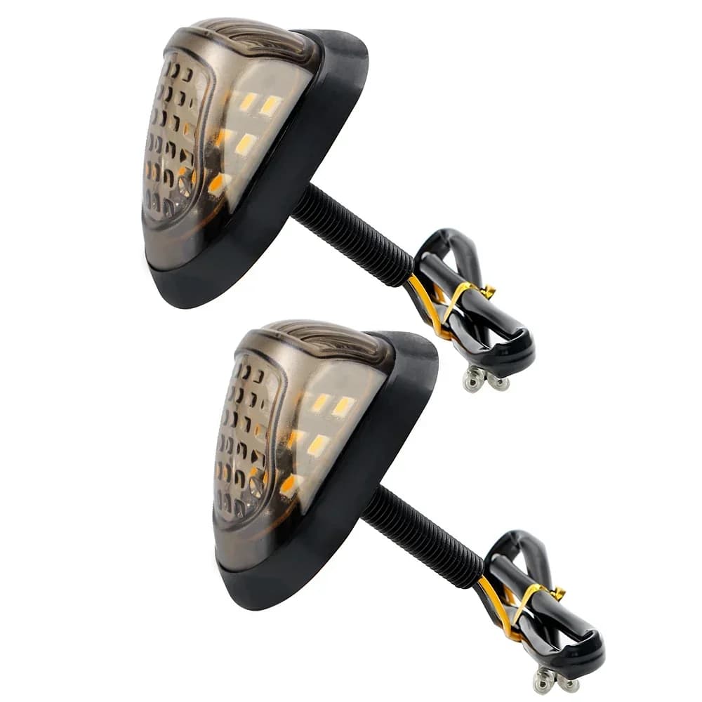 2 pièces 12V clignotants de moto une paire 9 indicateurs de moto LED clignotant jaune éclairage clig
