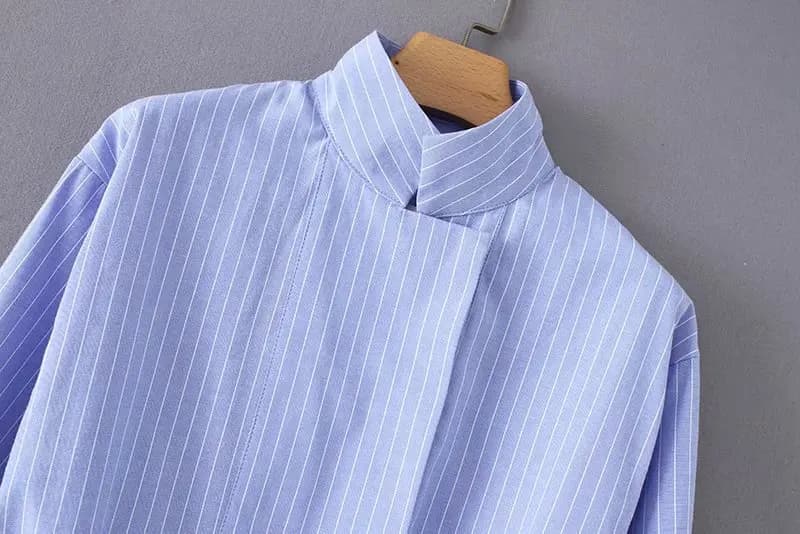 Kimono vintage à rayures pour femmes LS2773, chemisiers à smocks décontractés avec cordon de serrage