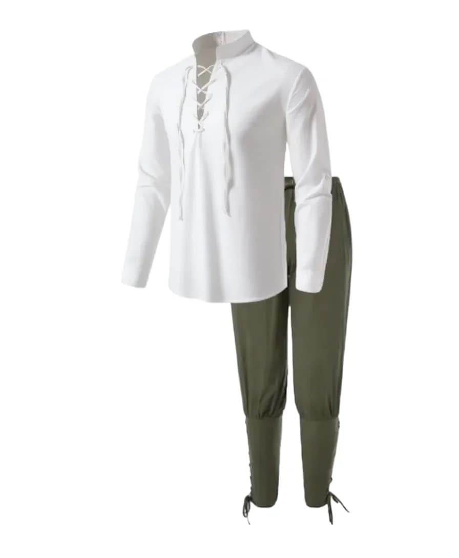 2 pièces rétro Vintage médiéval Renaissance Cosplay Costume tenues Pirate Viking Halloween décontrac
