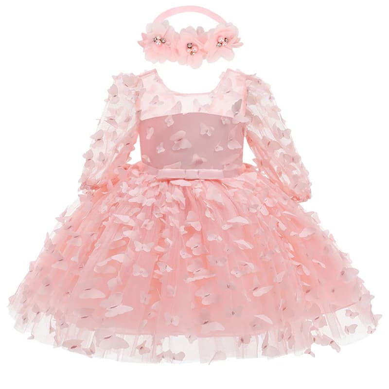 Robe pour nouveau-né de 3 6 9 12 18 24 mois, en maille à fleurs, à la mode, petite princesse, cadeau