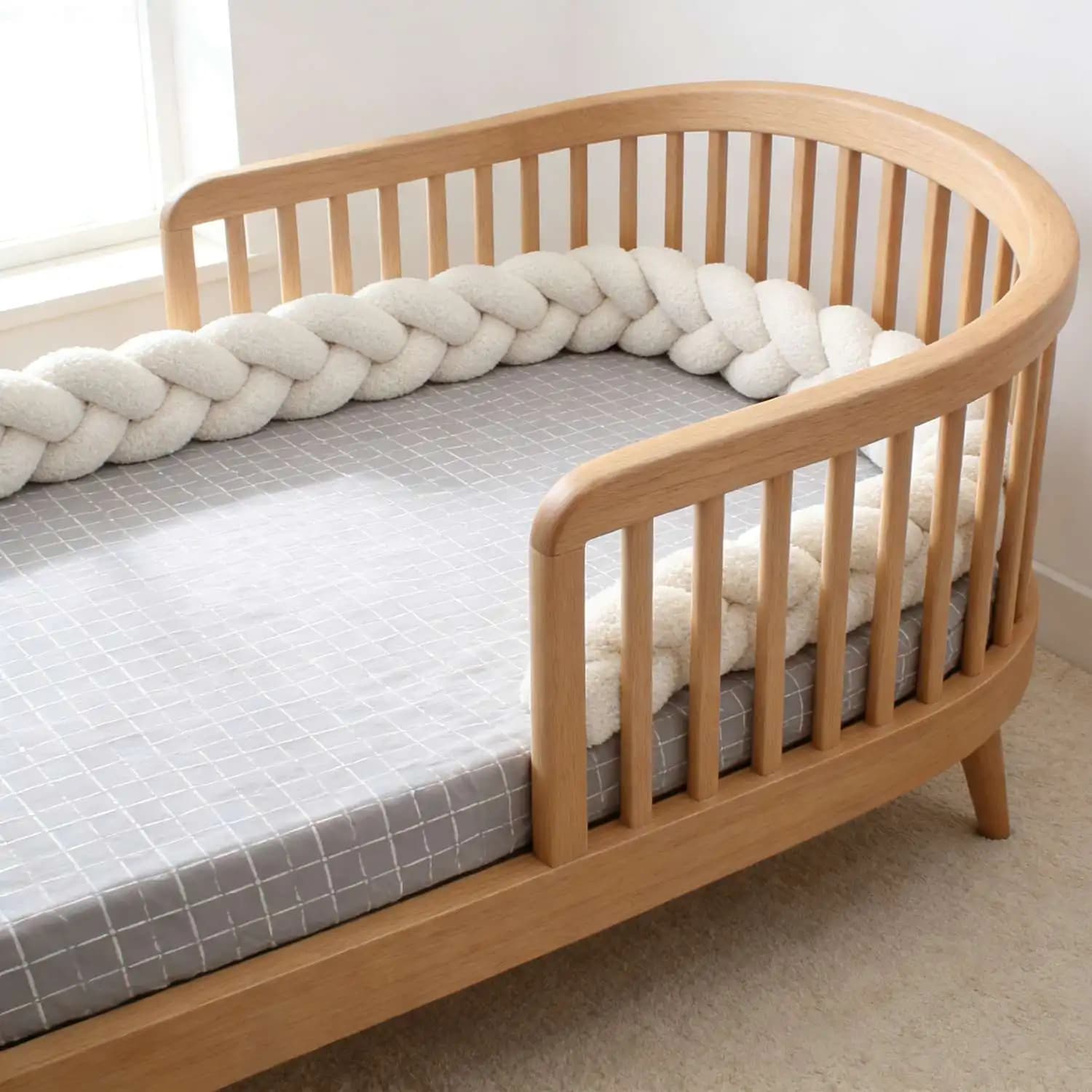 Tour de lit bébé tressé 1M 2M 3M 4M, protection de berceau et coussin de lit pour nourrisson, décora