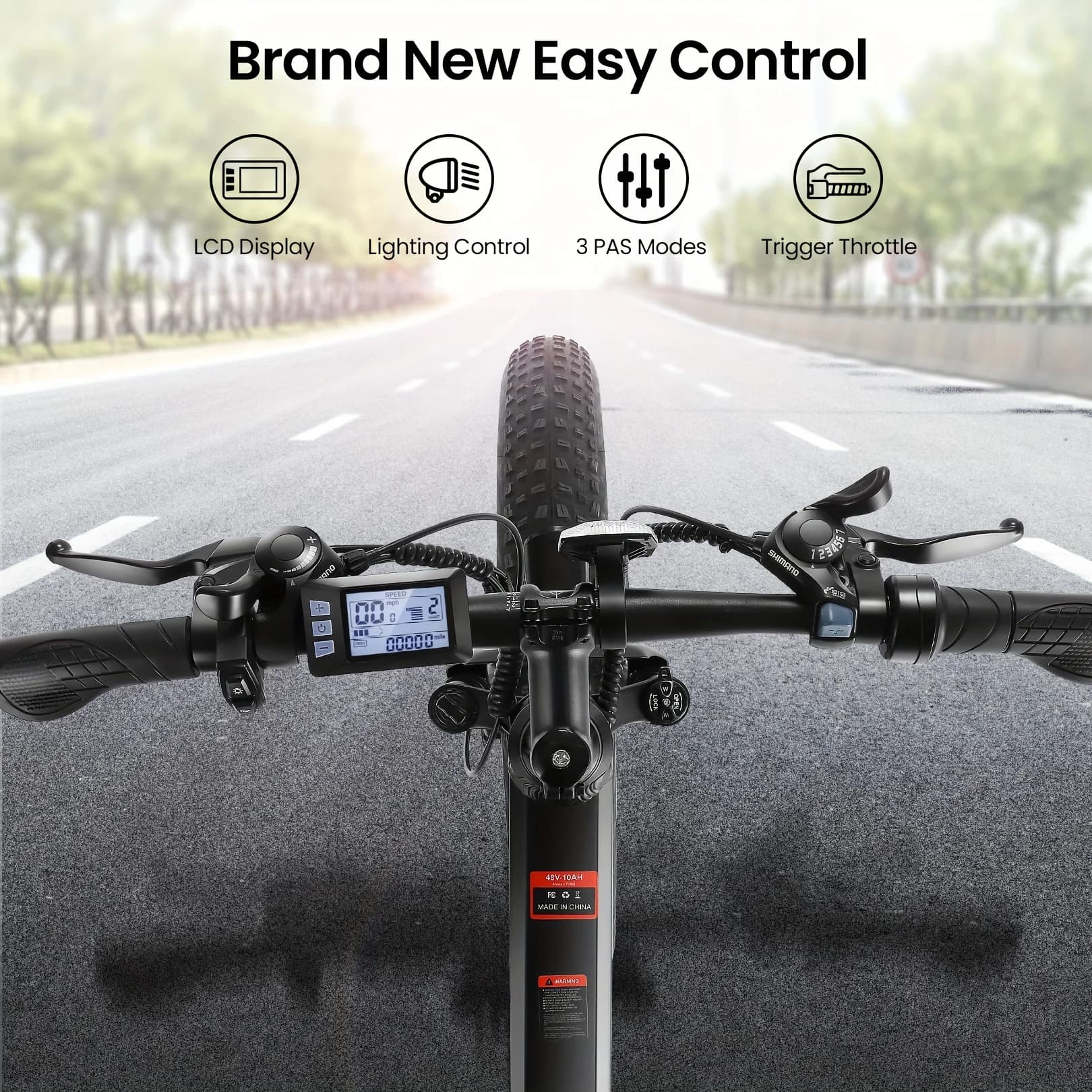 Vélo Électrique Pliable de 26 Pouces x 4.0 avec Moteur Sans Balais de 500W, 48V, 10Ah, 20MPH, pour A