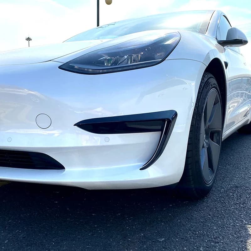 Couvercle de pare-chocs avant, couteau à vent pour Tesla modèle 3 Y ABS, garniture de phare antibrou