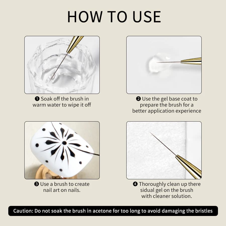 RSNACanon-Pinceaux à Ongles pour Nail Art, Stylo de Peinture à Rayures Françaises, Long Dessin Mince