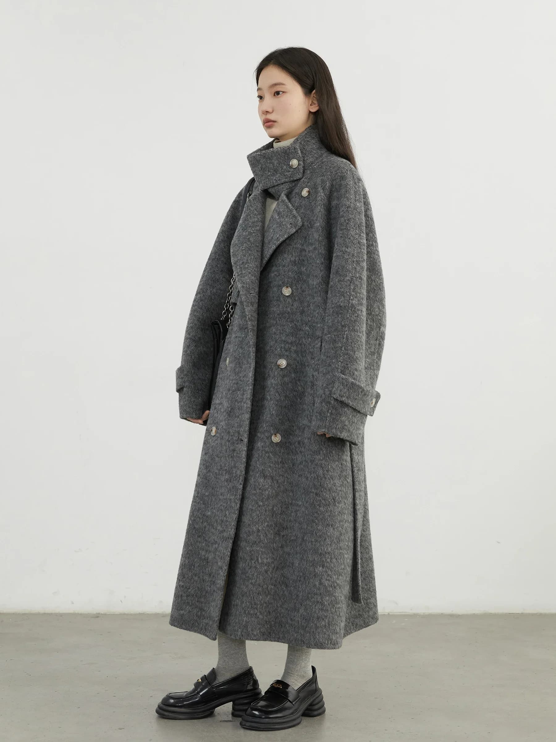 CHIC VEN – manteaux en laine pour femmes, ample, col montant, pardessus Double face, vêtements de de