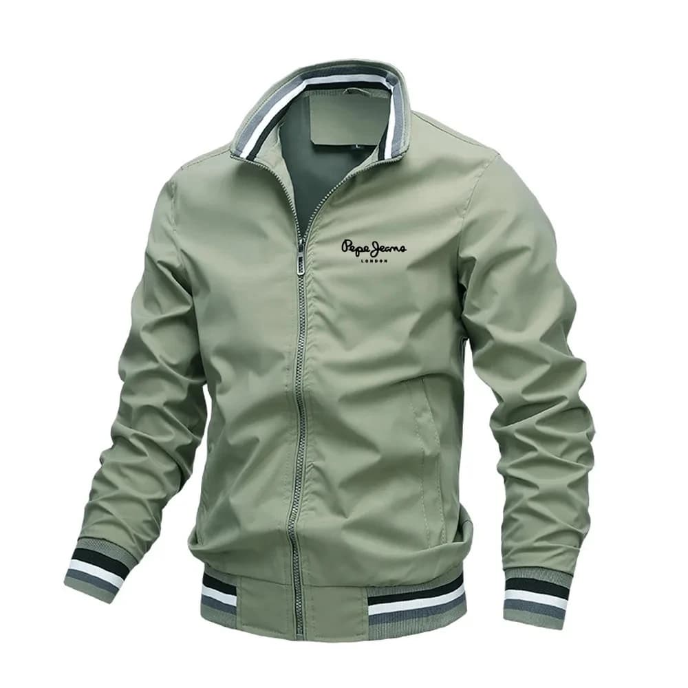 Nouvelle veste décontractée à col montant pour homme, printemps et automne, fermeture éclair, veste 