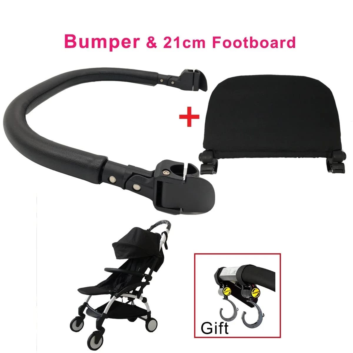 MomTan ®   Accessoires de poussette pour bébé, accoudoir en cuir PU, barre de pare-chocs, main coura